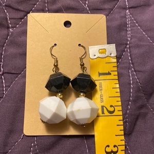 Black and White cube Earrings